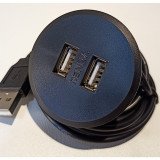 Tomada USB/TIPO C de embutir preta